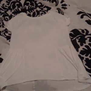 Plain White T-shirt w/ ruffles on sides